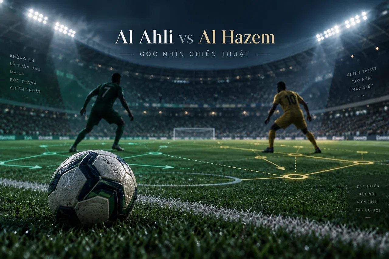 Ảnh minh họa góc nhìn chiến thuật: Al Ahli vs Al Hazem.