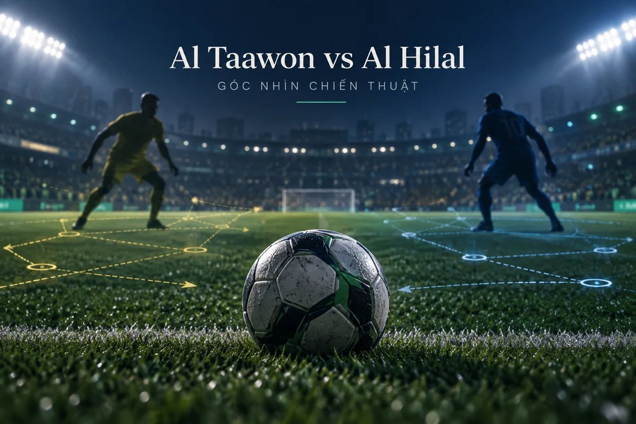 Ảnh minh họa góc nhìn chiến thuật: Al Taawon vs Al Hilal.