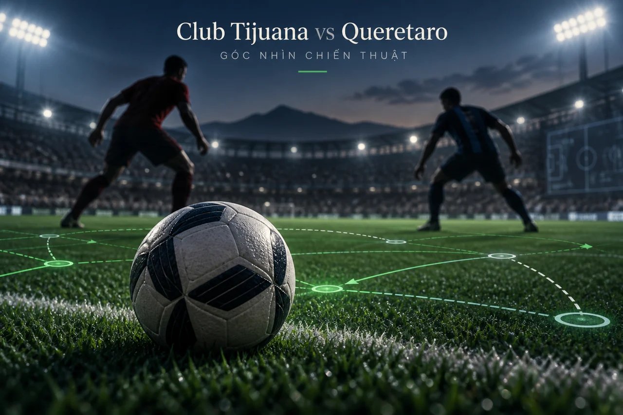 Ảnh minh họa góc nhìn chiến thuật: Club Tijuana vs Queretaro.