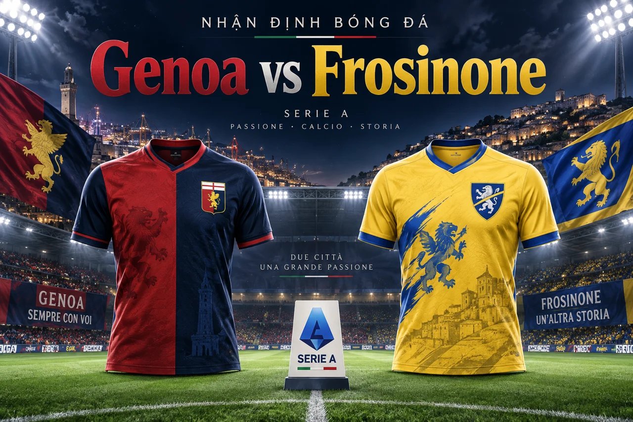 Ảnh minh họa trận đấu Genoa vs Frosinone, không phải ảnh chụp trận đấu.