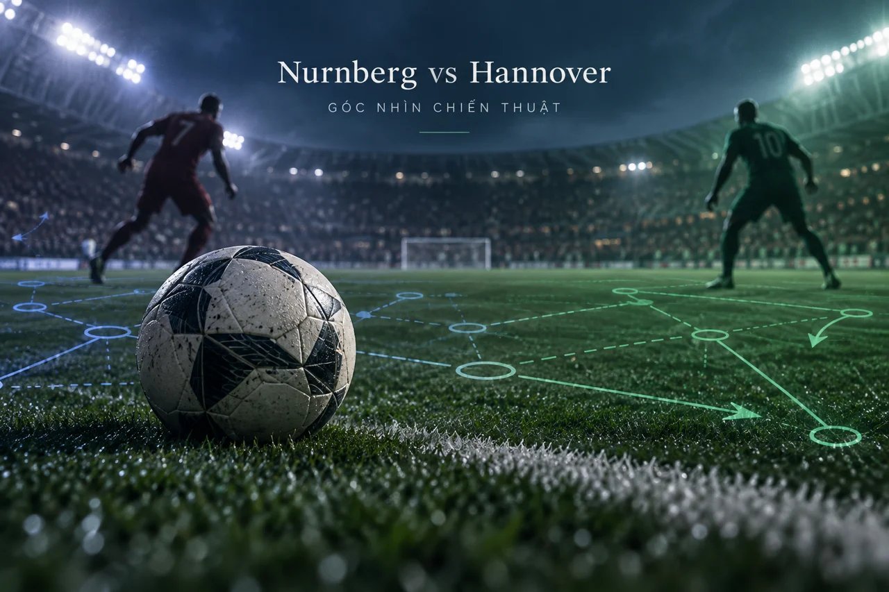 Ảnh minh họa góc nhìn chiến thuật: Nurnberg vs Hannover.