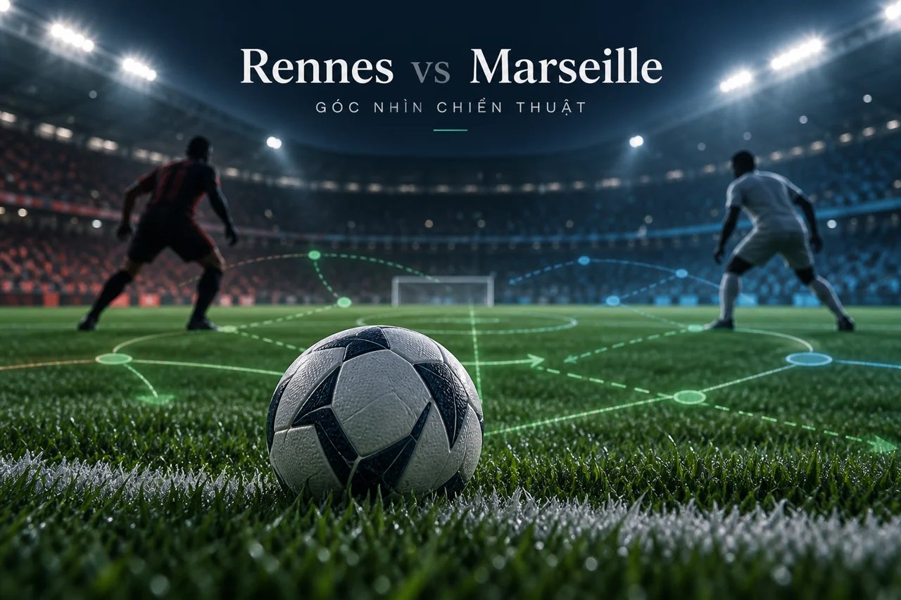 Ảnh minh họa góc nhìn chiến thuật: Rennes vs Marseille.