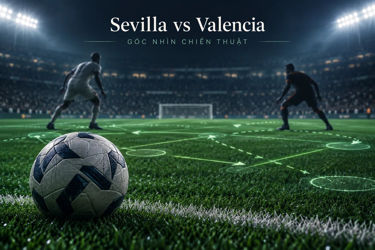 Ảnh minh họa góc nhìn chiến thuật: Sevilla vs Valencia.