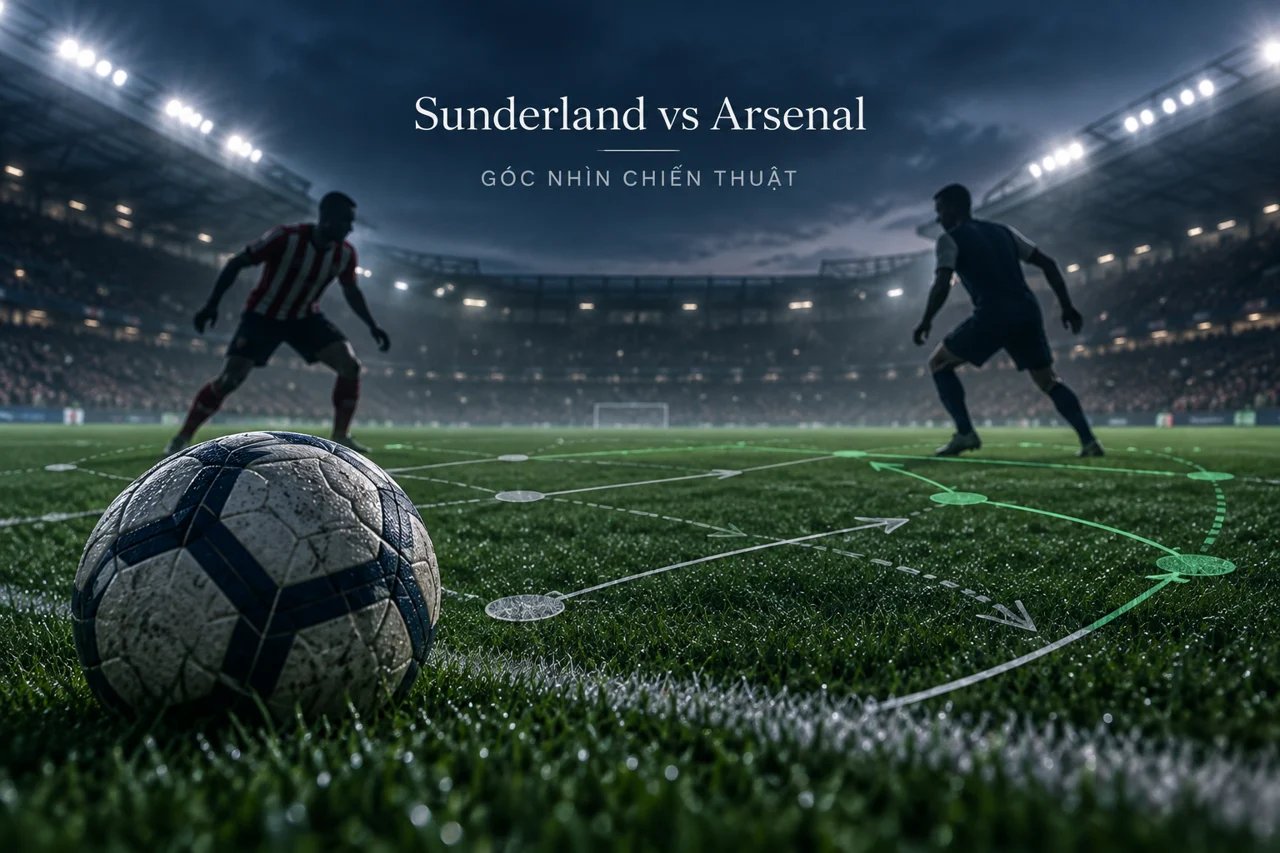 Ảnh minh họa góc nhìn chiến thuật: Sunderland vs Arsenal.